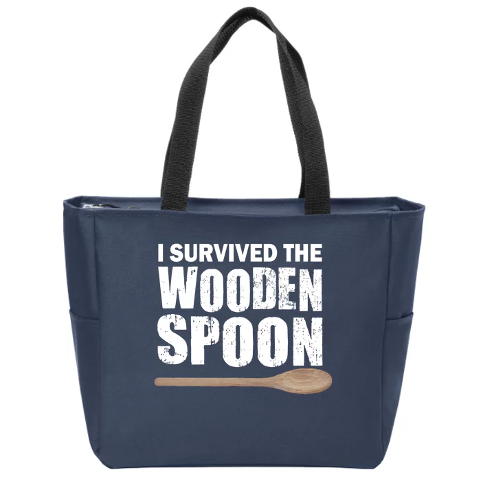 I Survived The Wooden Spoon Zip Tote Bag