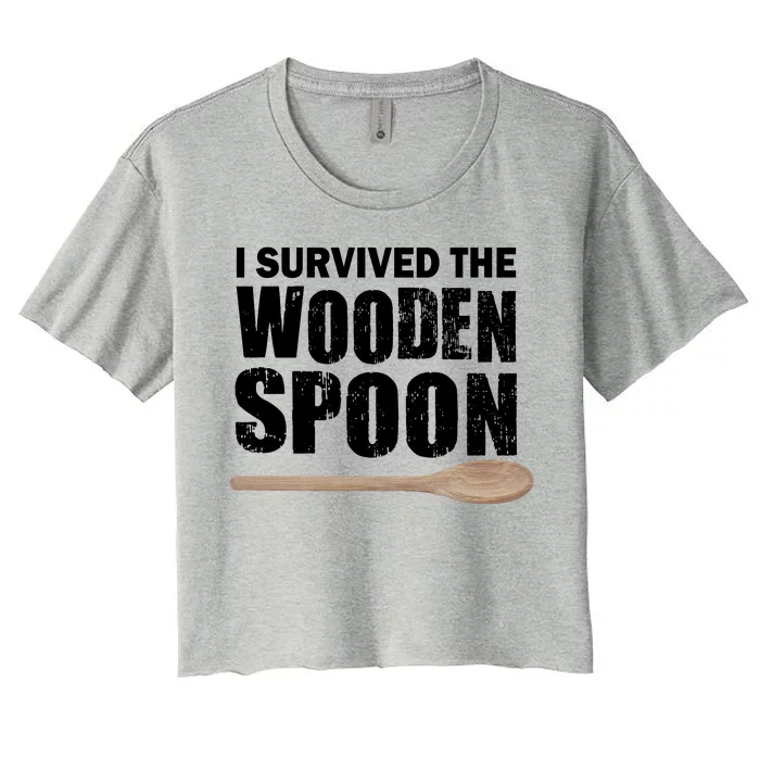 I Survived The Wooden Spoon Women's Crop Top Tee