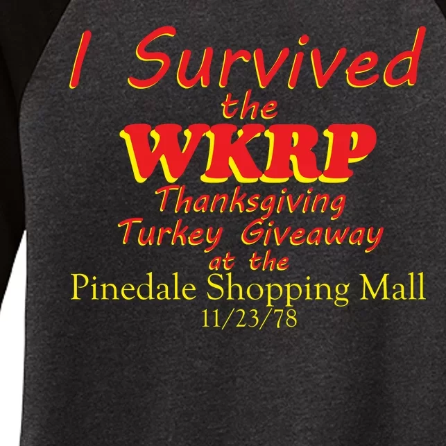 I Survived WKRP Pinedale Shopping Mall 1978 Women's Tri-Blend 3/4-Sleeve Raglan Shirt