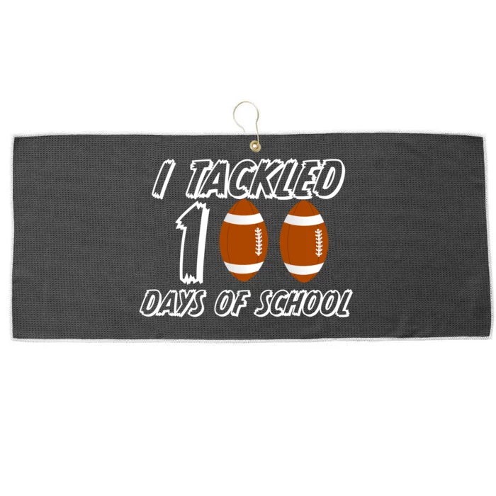 I Tackled 100 Days Of school Large Microfiber Waffle Golf Towel