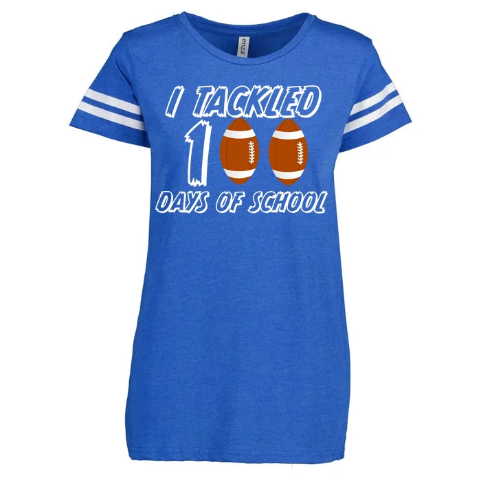 I Tackled 100 Days Of school Enza Ladies Jersey Football T-Shirt