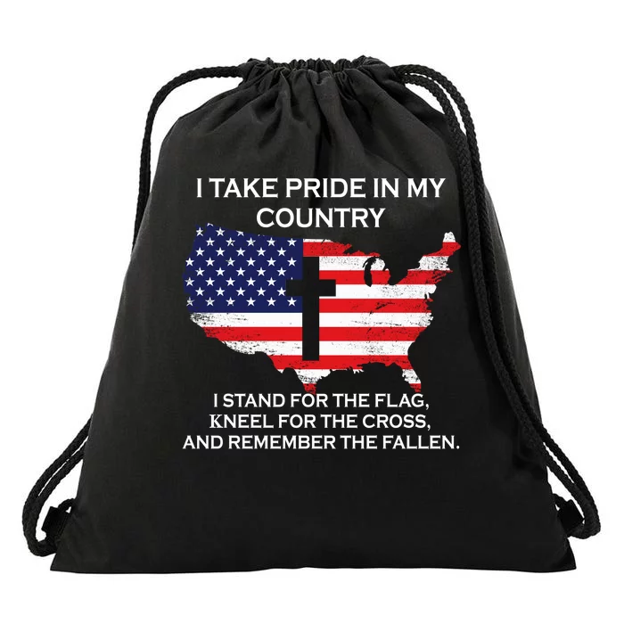 I Take Pride In My Country USA Drawstring Bag