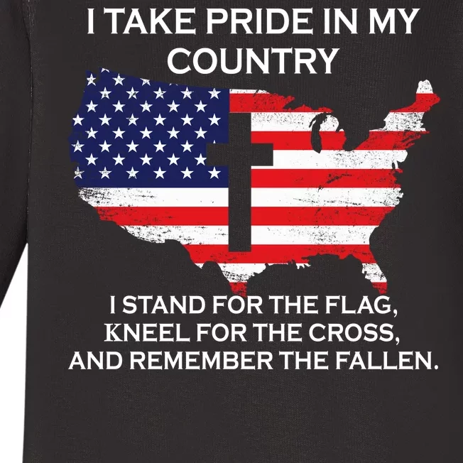 I Take Pride In My Country USA Baby Long Sleeve Bodysuit