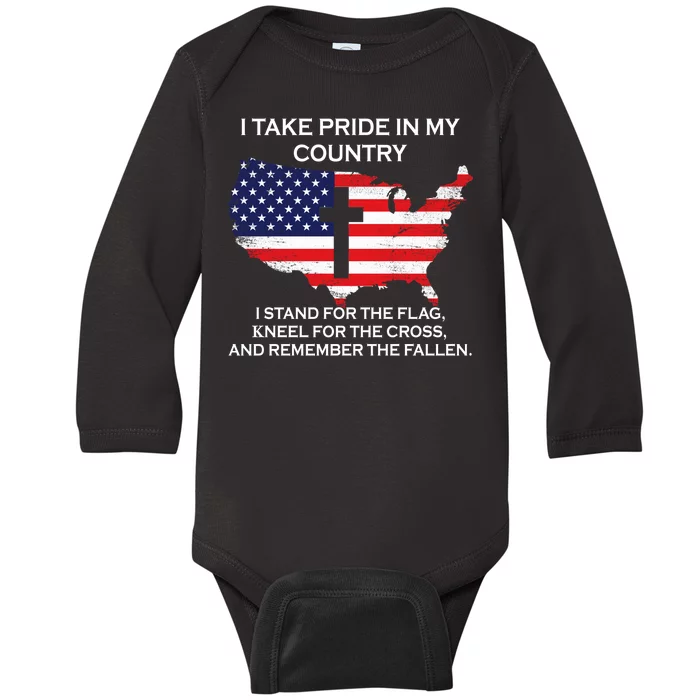 I Take Pride In My Country USA Baby Long Sleeve Bodysuit