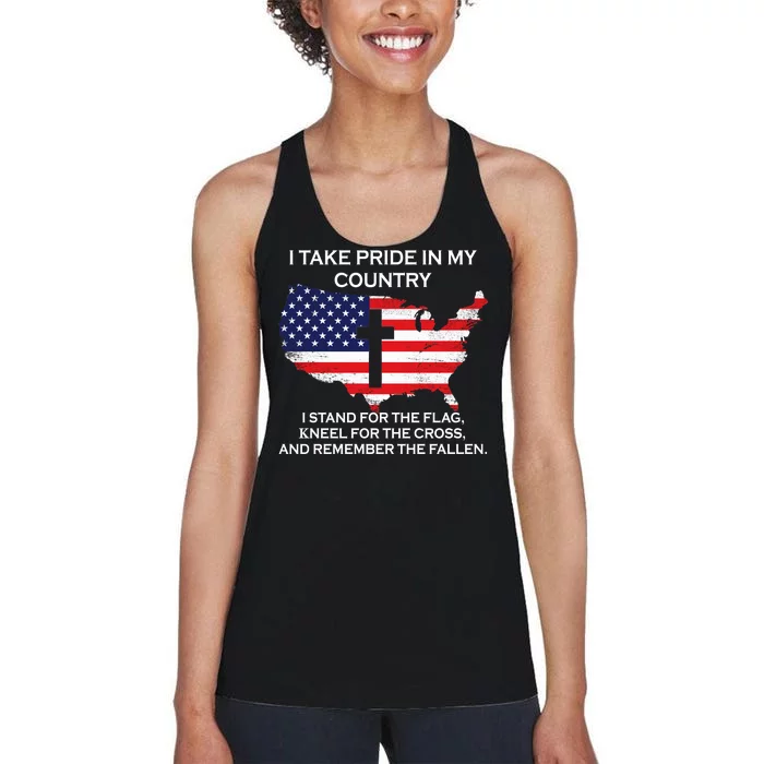 I Take Pride In My Country USA Women's Racerback Tank