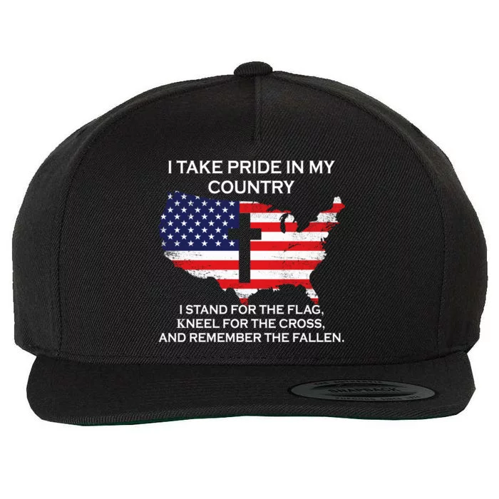 I Take Pride In My Country USA Wool Snapback Cap