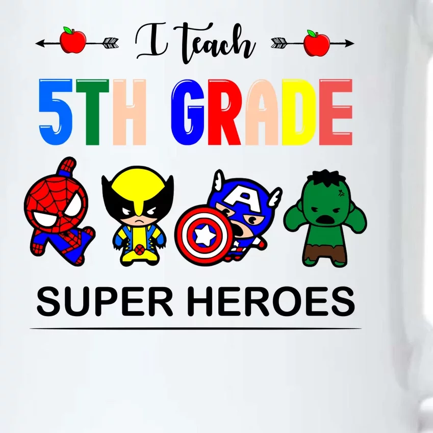 I Teach 5th Grade Superheroes Black Color Changing Mug