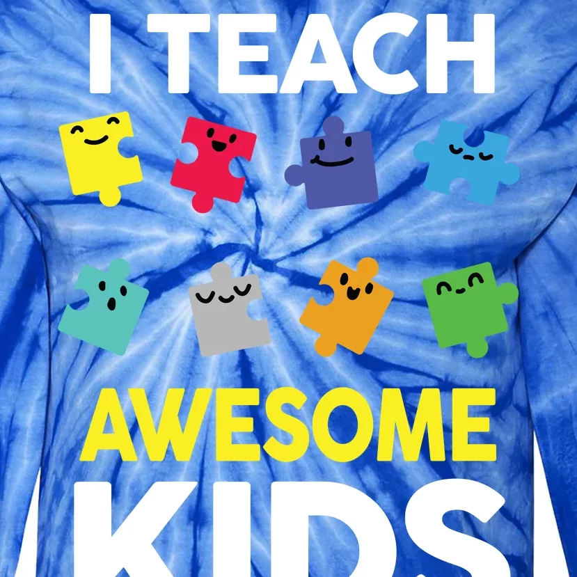 I Teach Awesome Kids Tie-Dye Long Sleeve Shirt