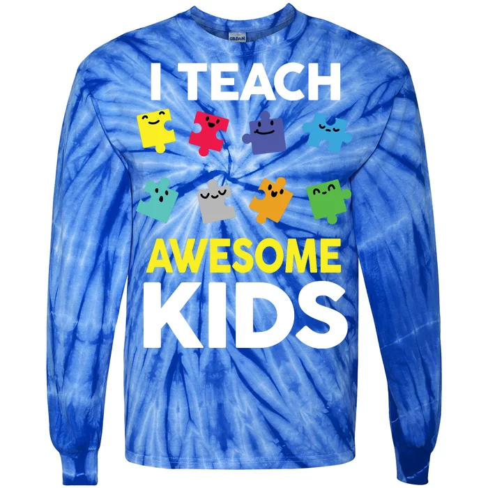 I Teach Awesome Kids Tie-Dye Long Sleeve Shirt