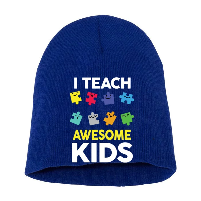 I Teach Awesome Kids Short Acrylic Beanie