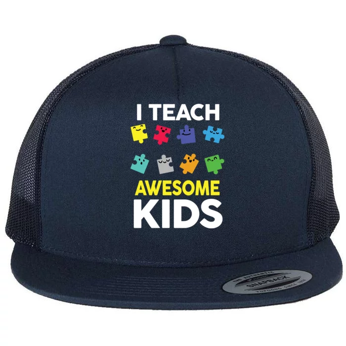 I Teach Awesome Kids Flat Bill Trucker Hat