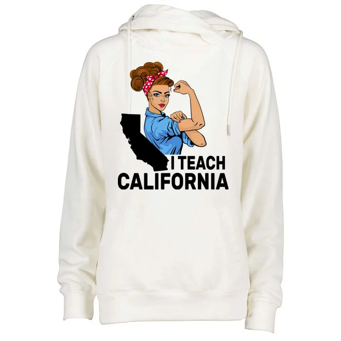 I Teach California State Union Teacher Strike Womens Funnel Neck Pullover Hood