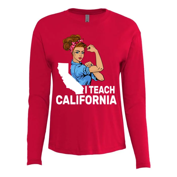 I Teach California State Union Teacher Strike Womens Cotton Relaxed Long Sleeve T-Shirt