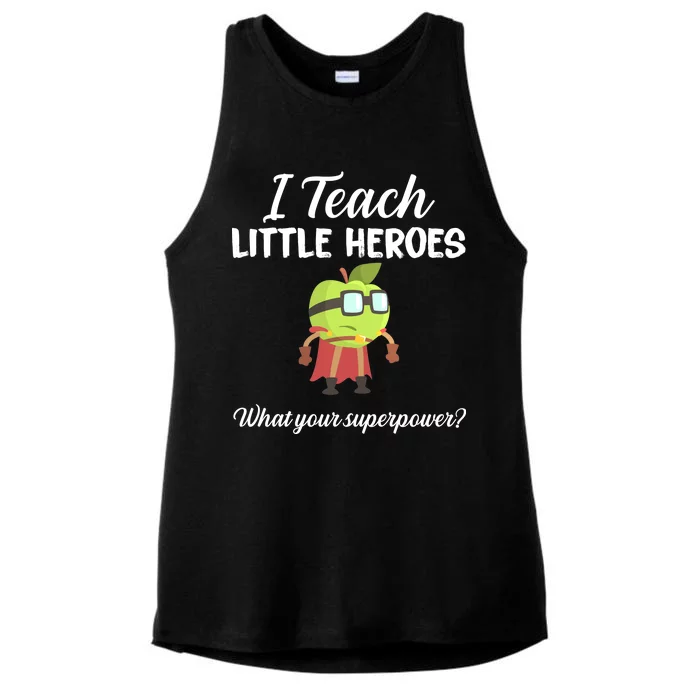 I Teach Little Heroes Ladies Tri-Blend Wicking Tank