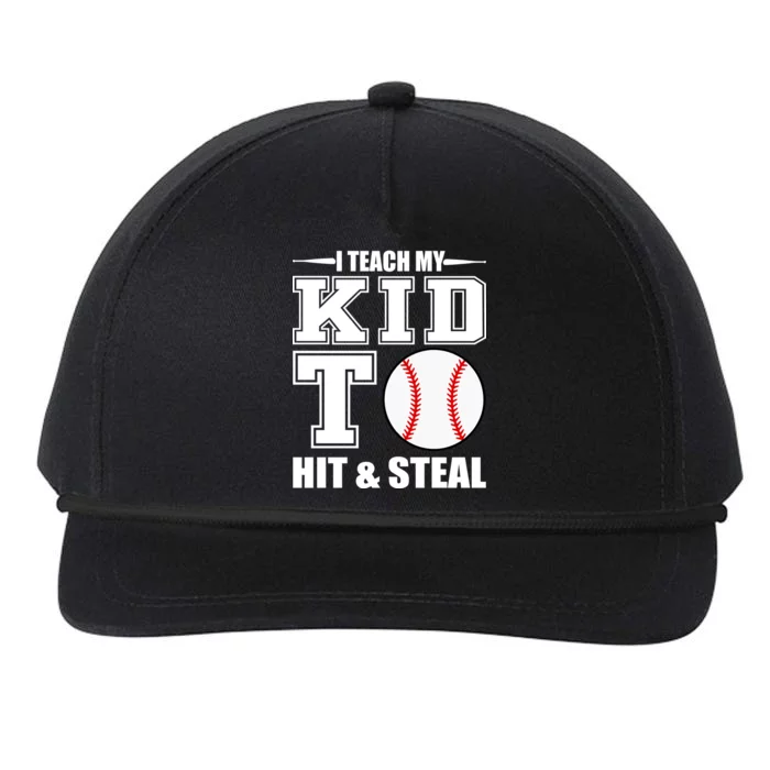 I Teach My Kid To Hit & Steal Baseball Snapback Five-Panel Rope Hat