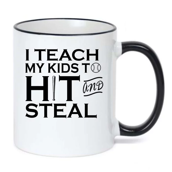 I Teach My Kids To Hit And Steal Black Color Changing Mug