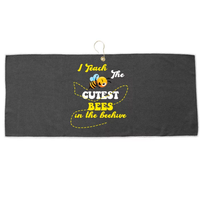 I Teach The Cutest Bees In The Hive Large Microfiber Waffle Golf Towel