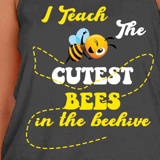 I Teach The Cutest Bees In The Hive Women's Knotted Racerback Tank