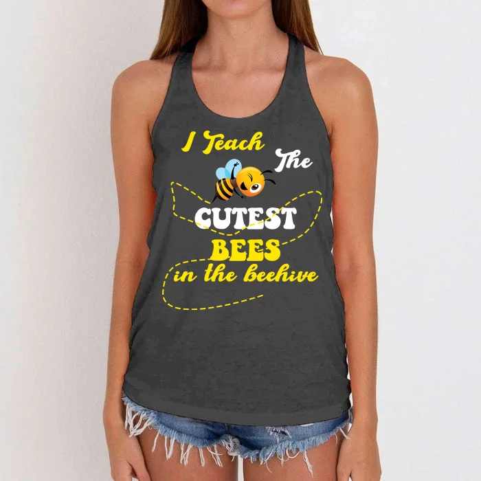 I Teach The Cutest Bees In The Hive Women's Knotted Racerback Tank