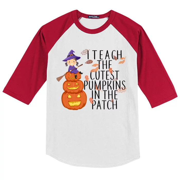 I Teach The Cutest Pumpkins in the Patch Kids Colorblock Raglan Jersey