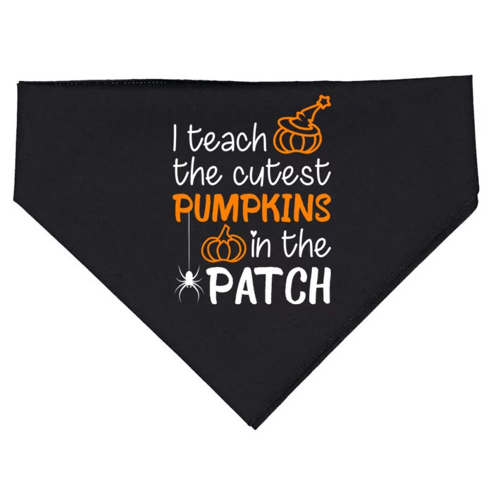 I Teach The Cutest Pumpkins in the Patch Halloween Teacher USA-Made Doggie Bandana