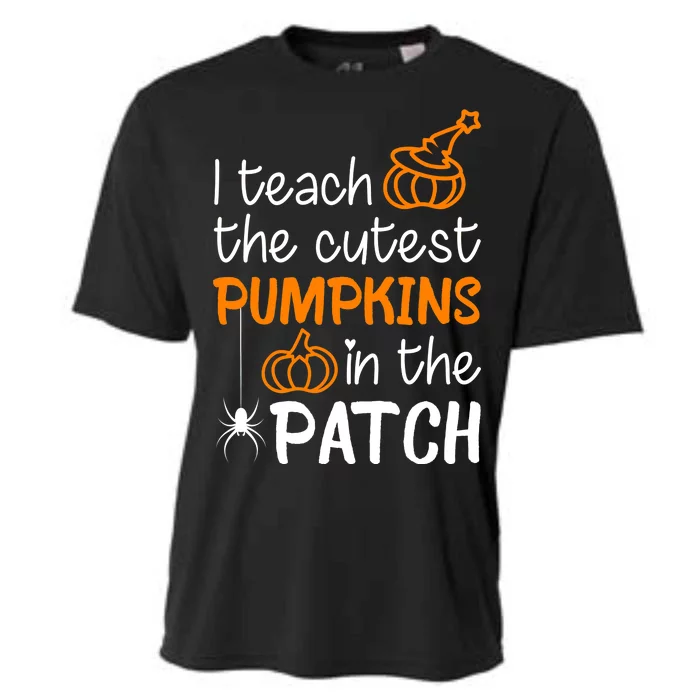 I Teach The Cutest Pumpkins in the Patch Halloween Teacher Cooling Performance Crew T-Shirt