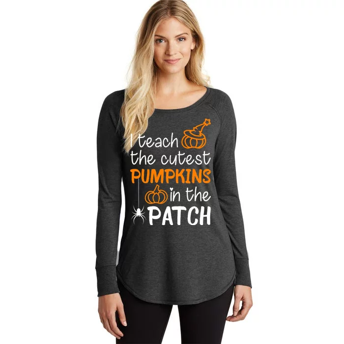 I Teach The Cutest Pumpkins in the Patch Halloween Teacher Women's Perfect Tri Tunic Long Sleeve Shirt