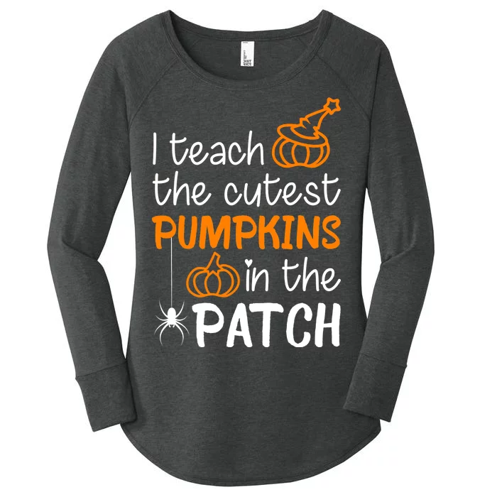 I Teach The Cutest Pumpkins in the Patch Halloween Teacher Women's Perfect Tri Tunic Long Sleeve Shirt