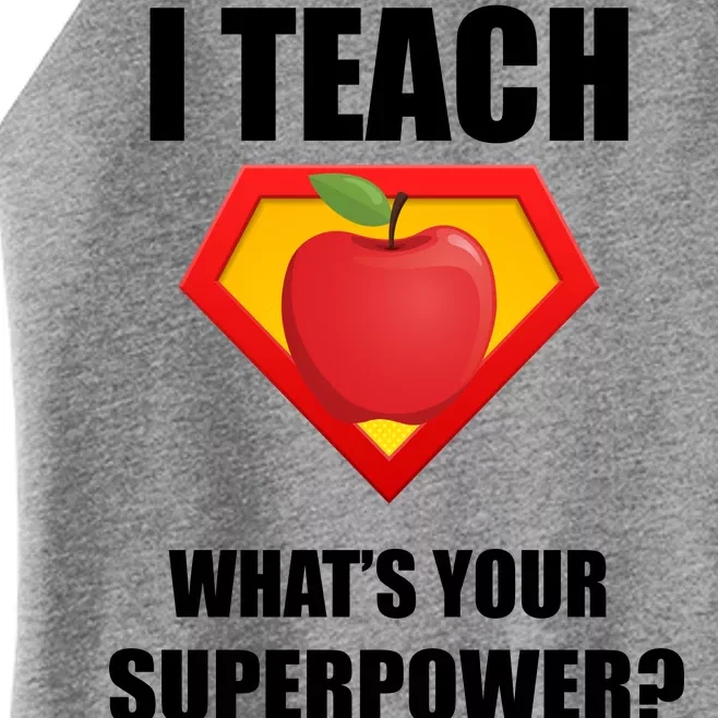 I Teach What Your Superpower? Funny Teacher Women’s Perfect Tri Rocker Tank