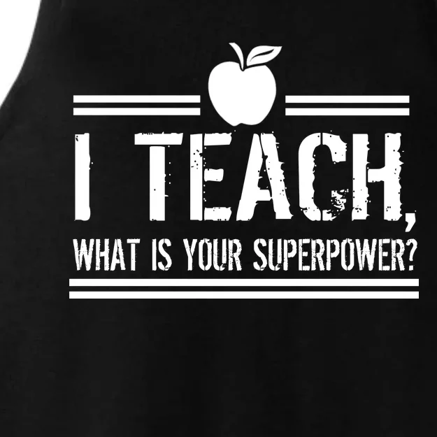 I Teach What's Your Super Power Funny Ladies Tri-Blend Wicking Tank