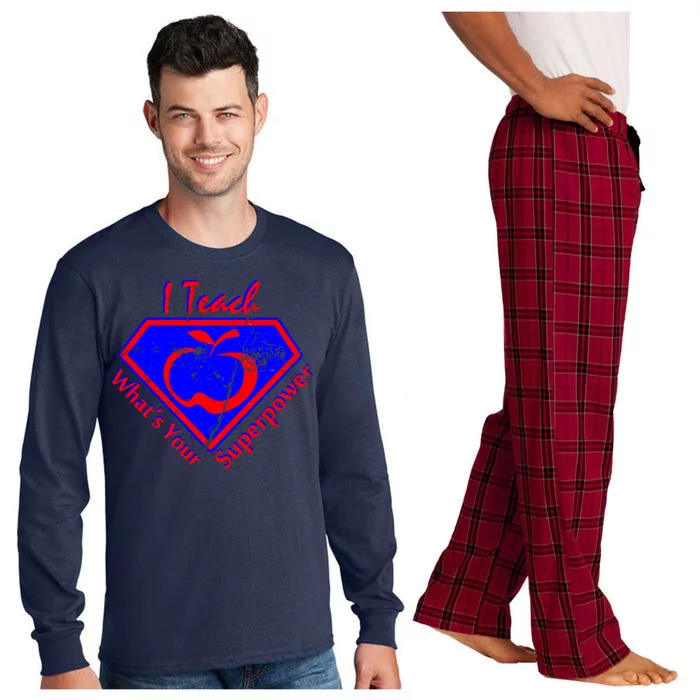 I Teach What's Your Superpower Long Sleeve Pajama Set