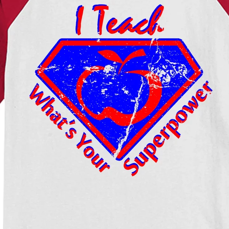 I Teach What's Your Superpower Kids Colorblock Raglan Jersey