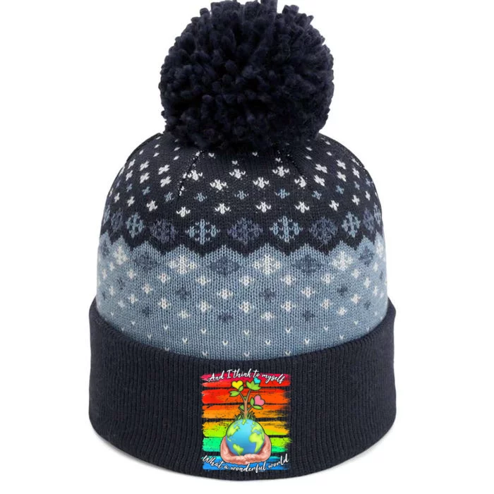 I Think To Myself What A Wonderful World The Baniff Cuffed Pom Beanie