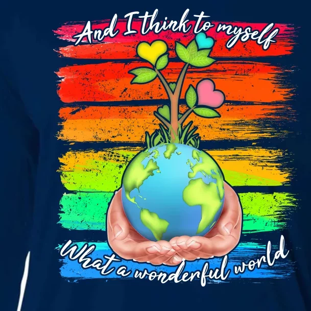 I Think To Myself What A Wonderful World Cooling Performance Long Sleeve Crew