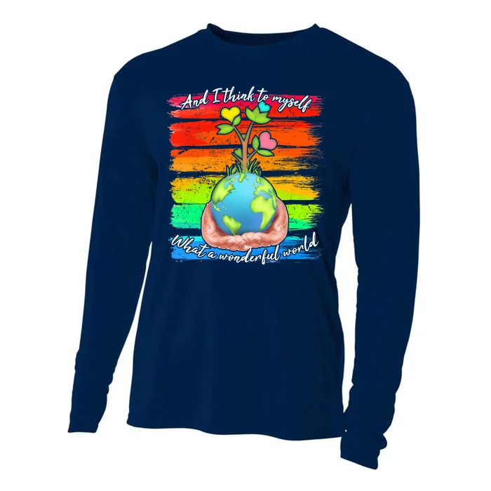 I Think To Myself What A Wonderful World Cooling Performance Long Sleeve Crew