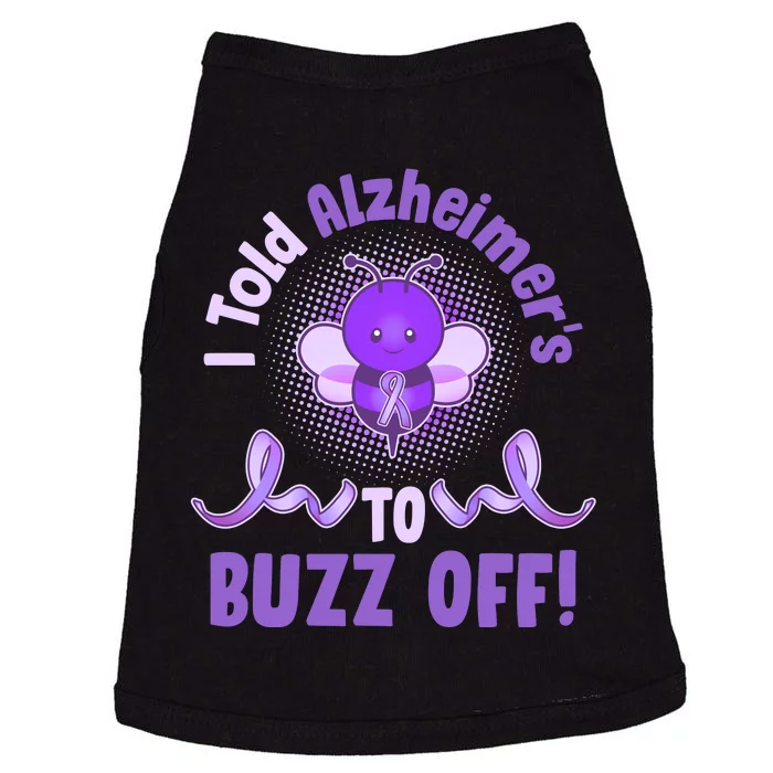 I Told Alzheimer's To Buzz Off Purple Ribbon Bee Doggie Tank