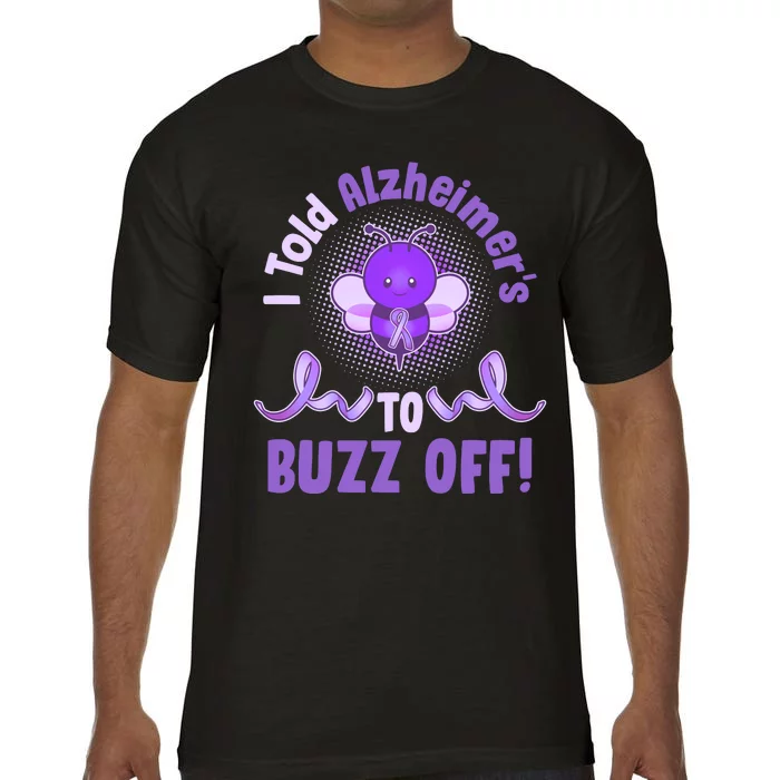 I Told Alzheimer's To Buzz Off Purple Ribbon Bee Comfort Colors T-Shirt