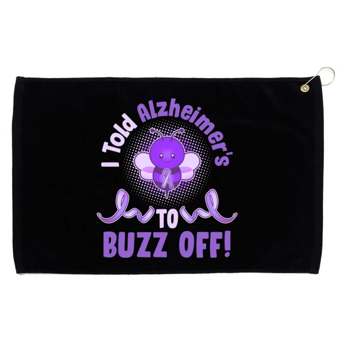 I Told Alzheimer's To Buzz Off Purple Ribbon Bee Grommeted Golf Towel