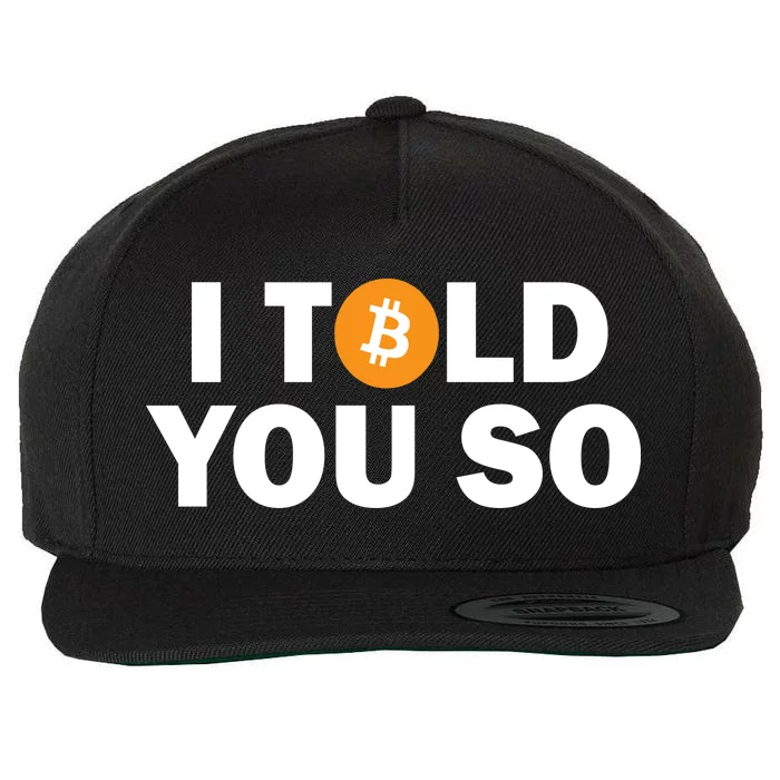 I Told You So Funny Bitcoin Wool Snapback Cap