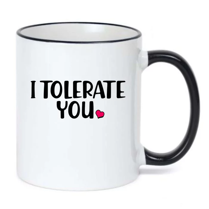 I Tolerate You Funny Anti Valentines Day Black Color Changing Mug