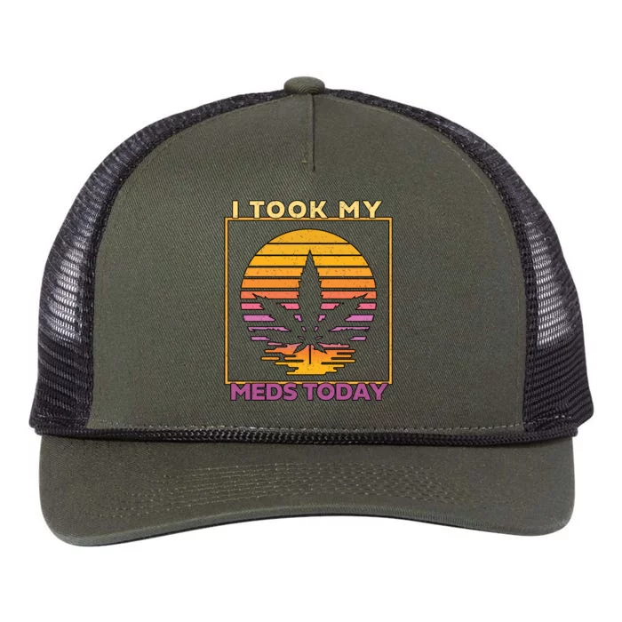 I Took My Meds Today Medical Marijuana Retro Rope Trucker Hat Cap