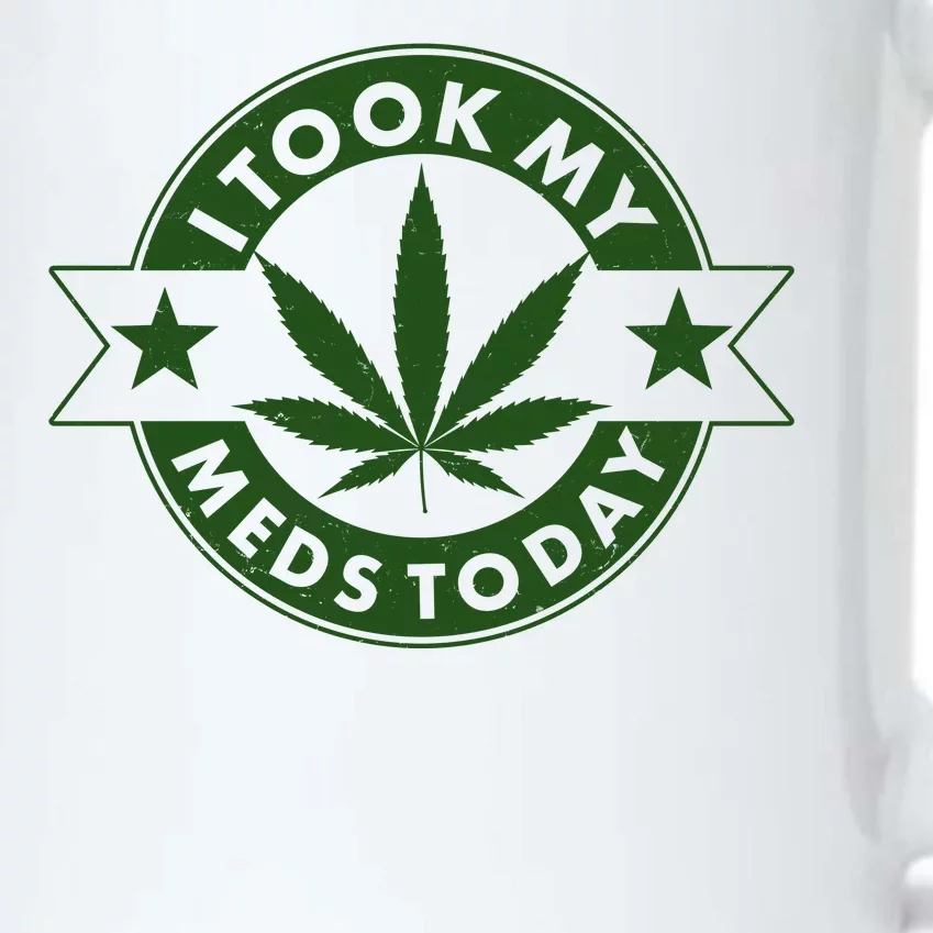 I Took My Meds Today Weed Emblem Black Color Changing Mug