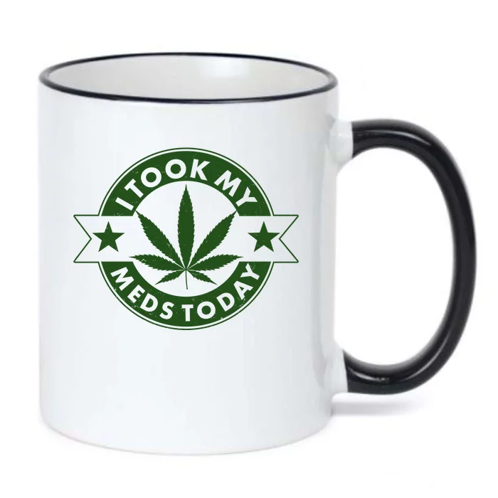 I Took My Meds Today Weed Emblem Black Color Changing Mug