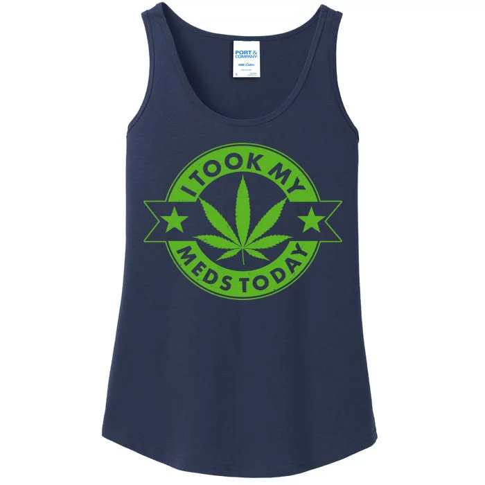 I Took My Meds Today Weed Emblem Ladies Essential Tank