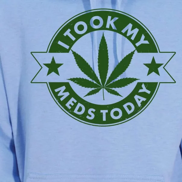 I Took My Meds Today Weed Emblem Unisex Surf Hoodie