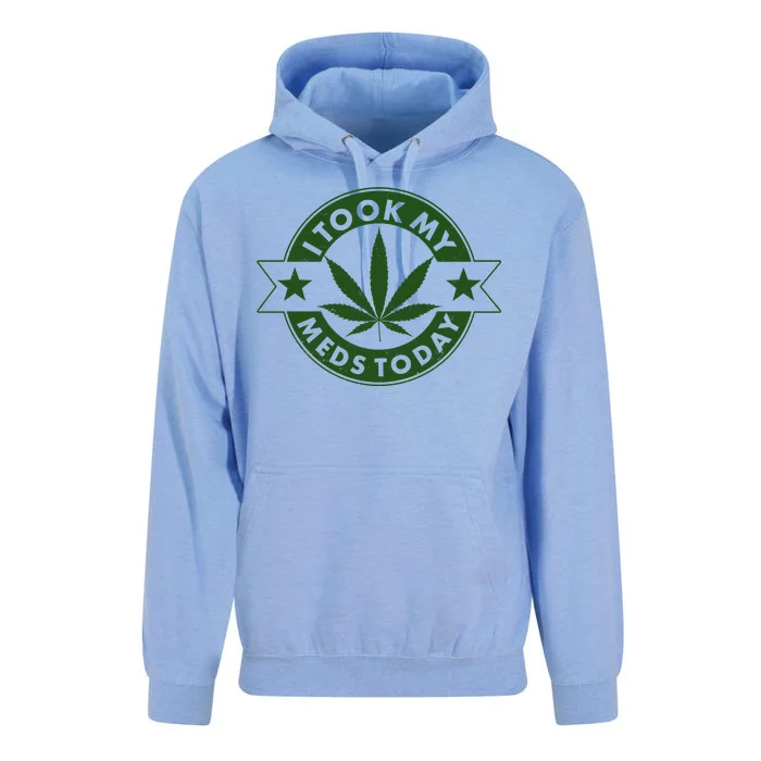 I Took My Meds Today Weed Emblem Unisex Surf Hoodie