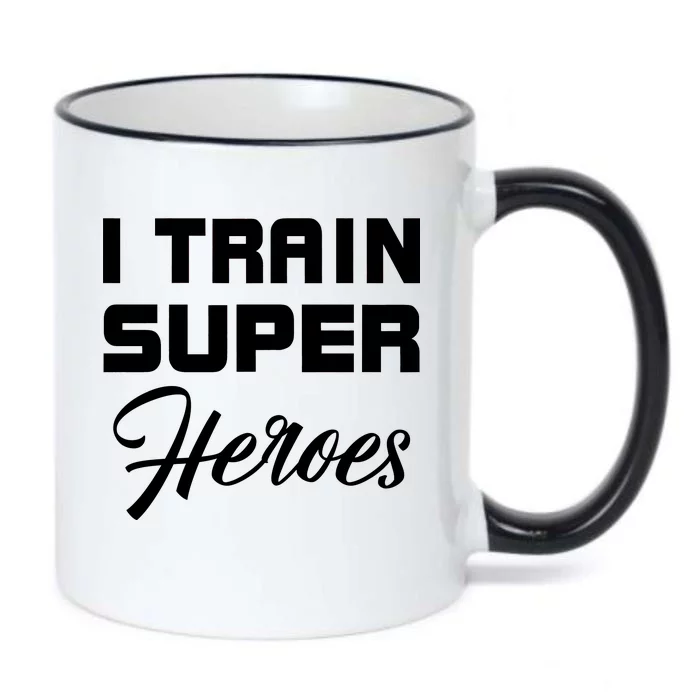 I Train Super Heroes Black Color Changing Mug