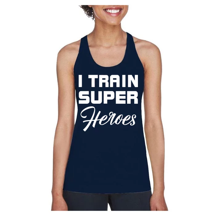 I Train Super Heroes Women's Racerback Tank