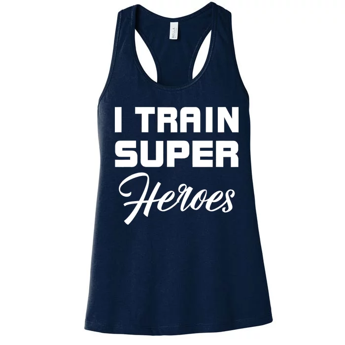 I Train Super Heroes Women's Racerback Tank