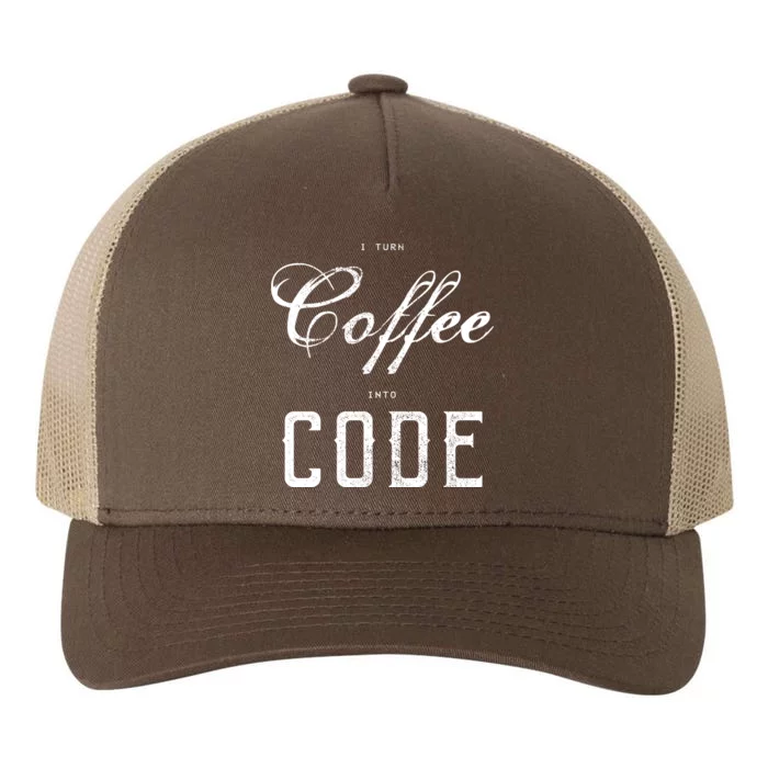 I Turn Coffee Into Code Yupoong Adult 5-Panel Trucker Hat